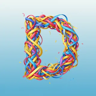 Colored ribbons — litera D