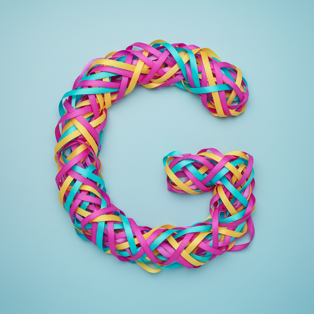 Colored ribbons — litera G (wariant 2)
