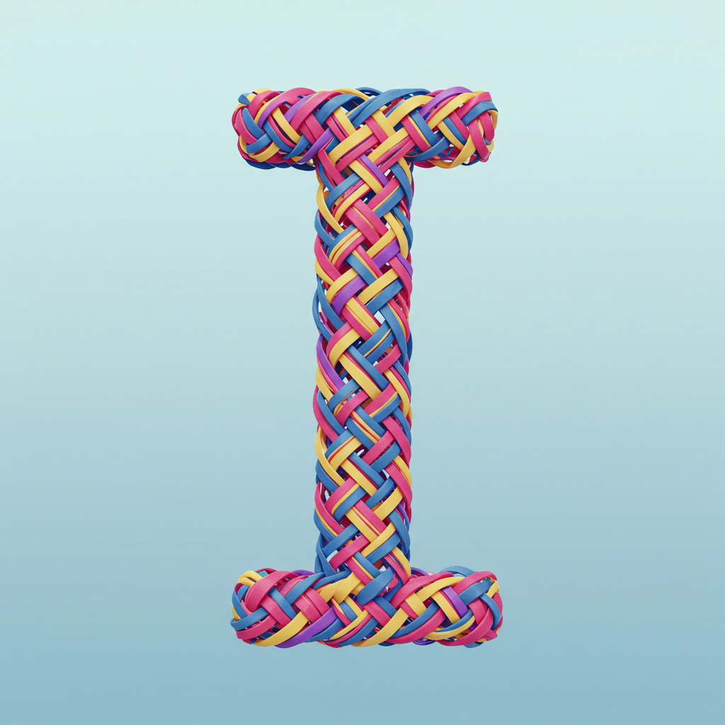 Colored ribbons — litera I (wariant 2)