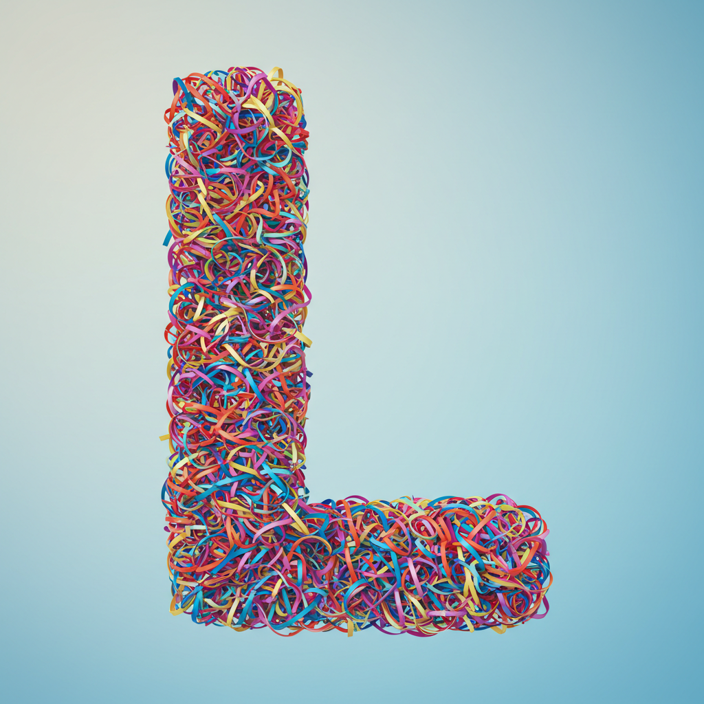 Colored ribbons — litera L (wariant 2)