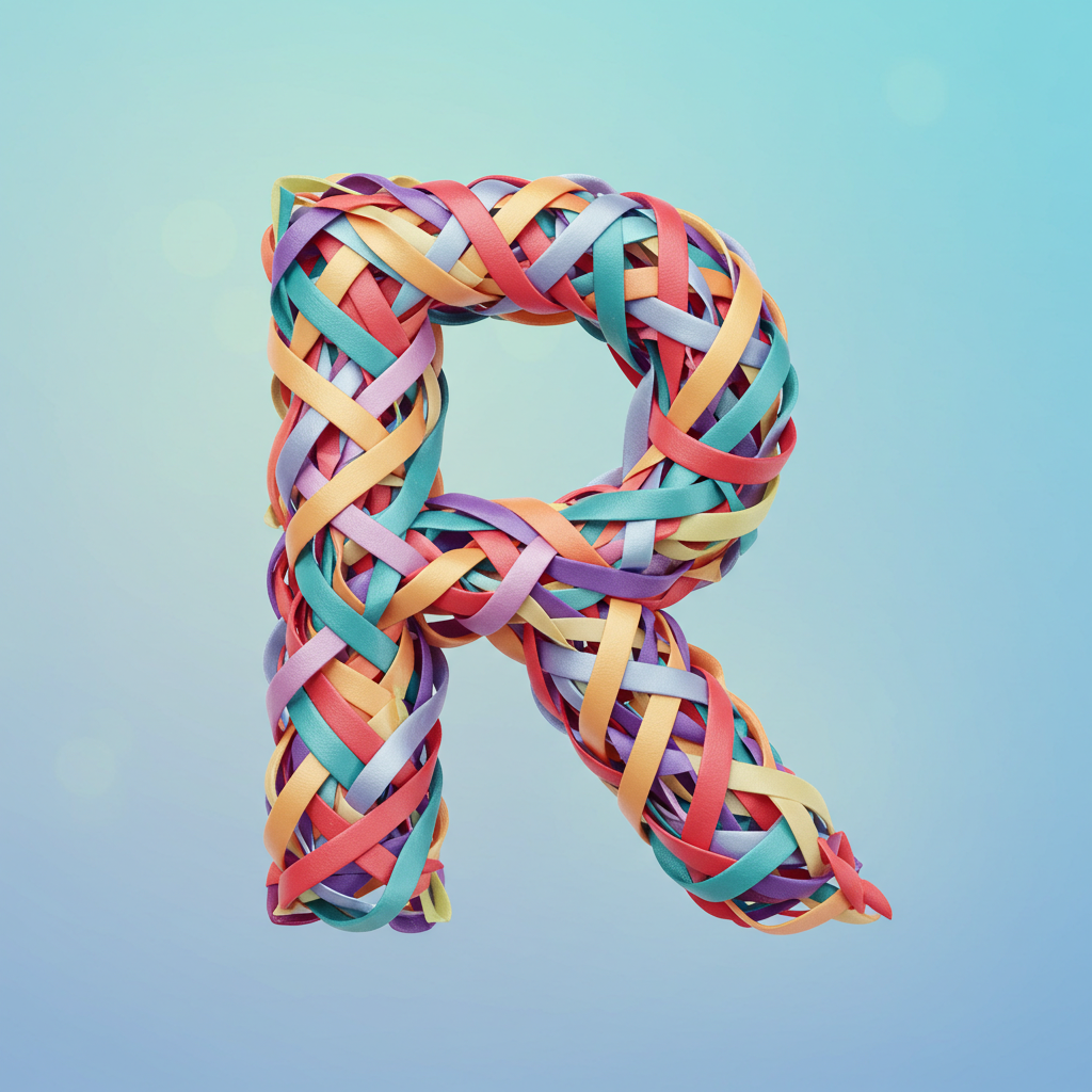 Colored ribbons — litera R