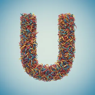 Colored ribbons — litera U (wariant 2)