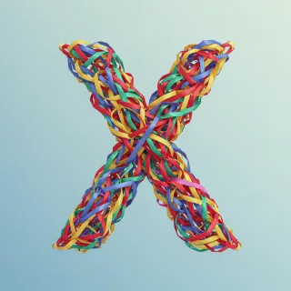 Colored ribbons — litera X