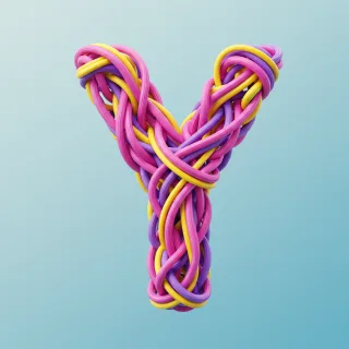 Colored ribbons — litera Y (wariant 2)