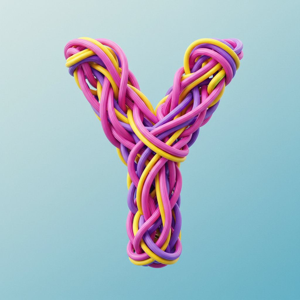 Colored ribbons — litera Y (wariant 2)