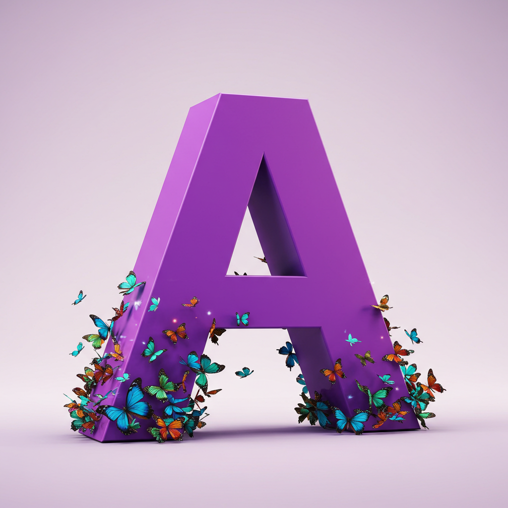 Colorful butterflies — litera A (wariant 2)