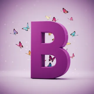 Colorful butterflies — litera B