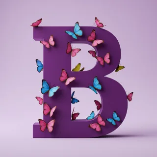 Colorful butterflies — litera B (wariant 2)