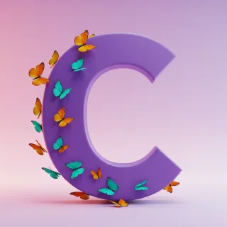 Colorful butterflies — litera C
