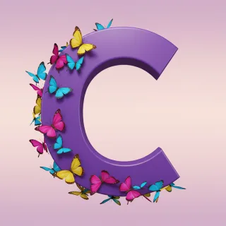 Colorful butterflies — litera C (wariant 2)