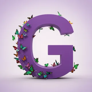 Colorful butterflies — litera G (wariant 2)