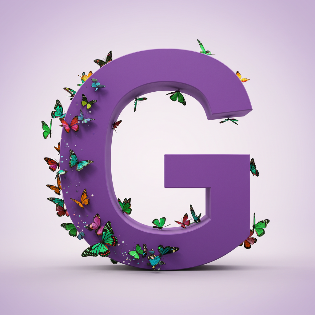 Colorful butterflies — litera G (wariant 2)