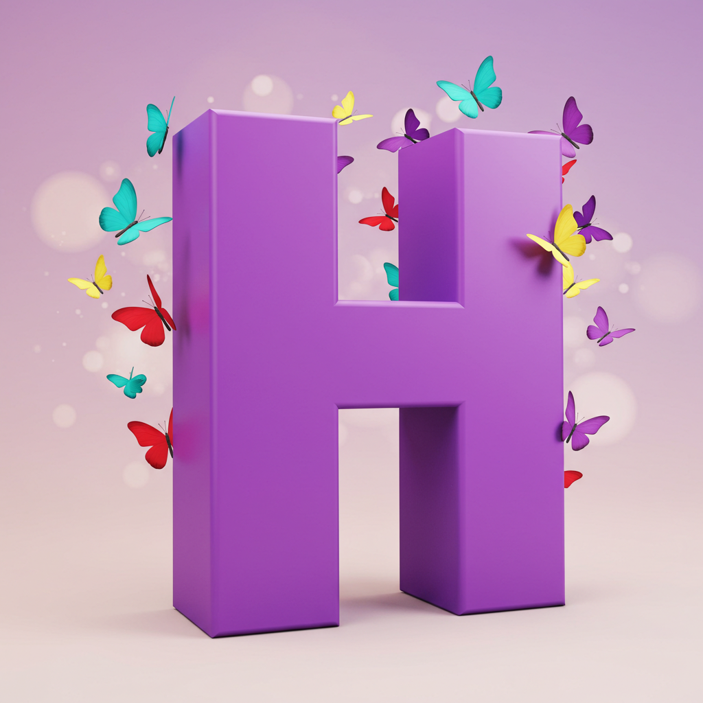 Colorful butterflies — litera H