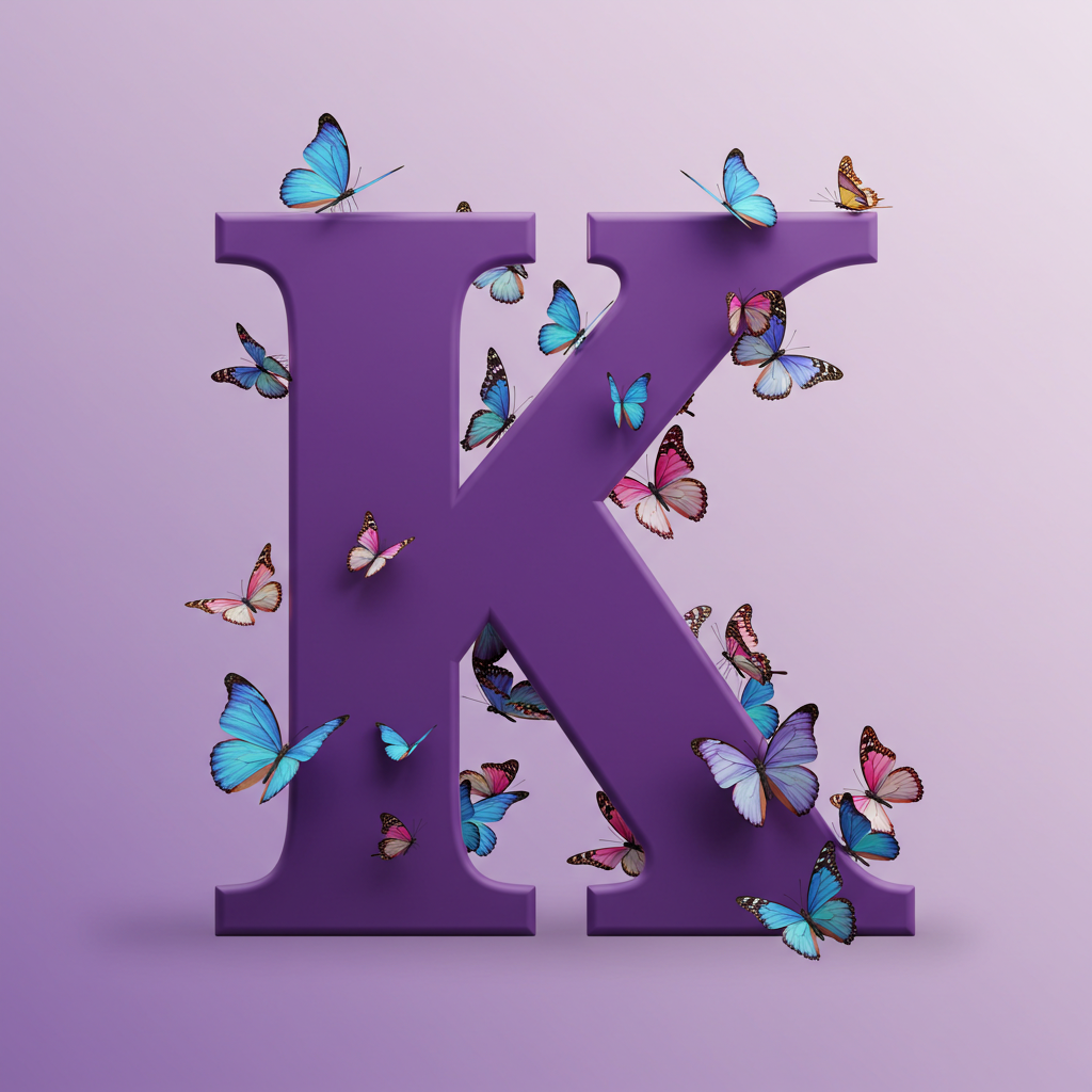 Colorful butterflies — litera K