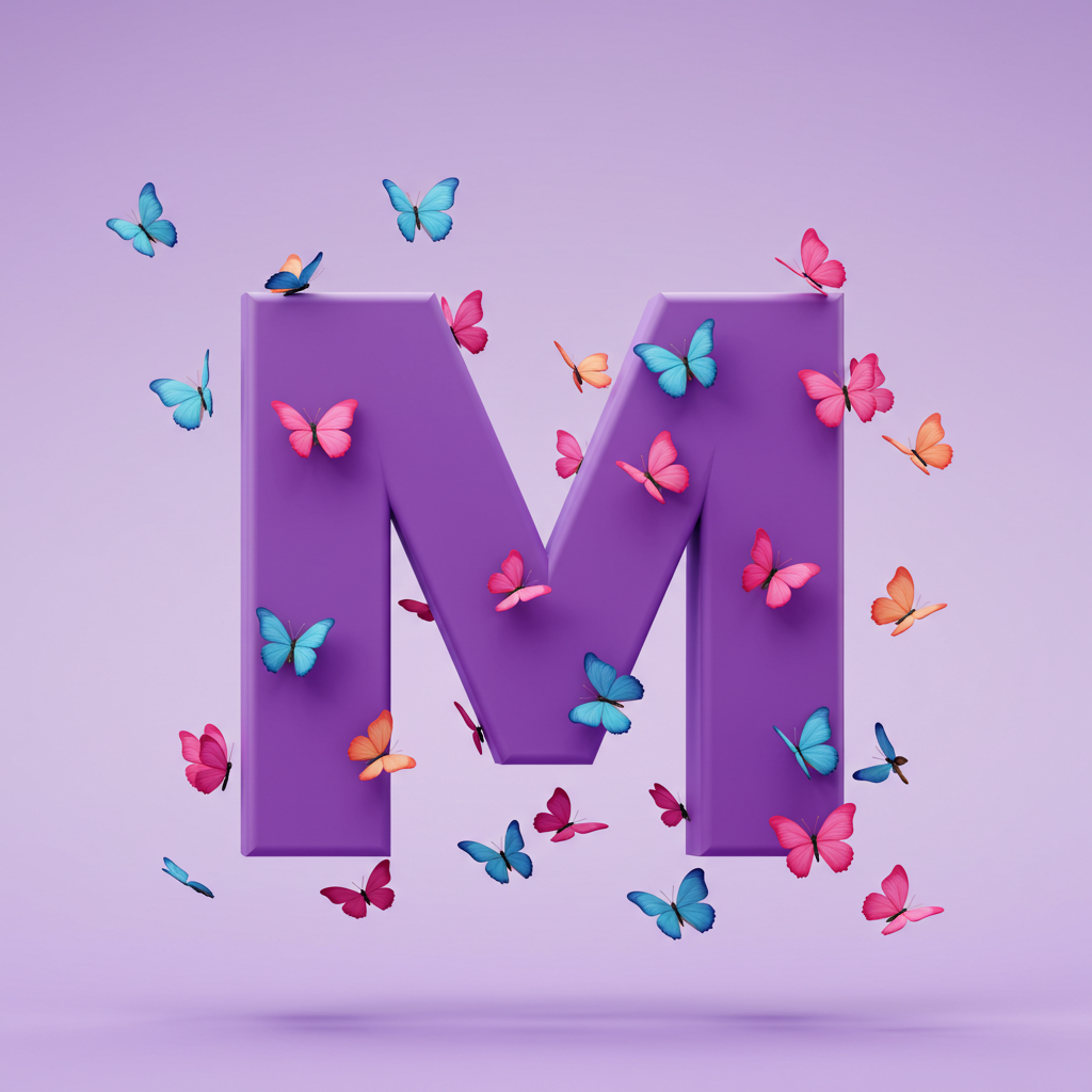 Colorful butterflies — litera M