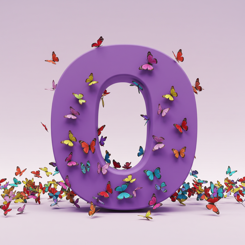 Colorful butterflies — litera O (wariant 2)