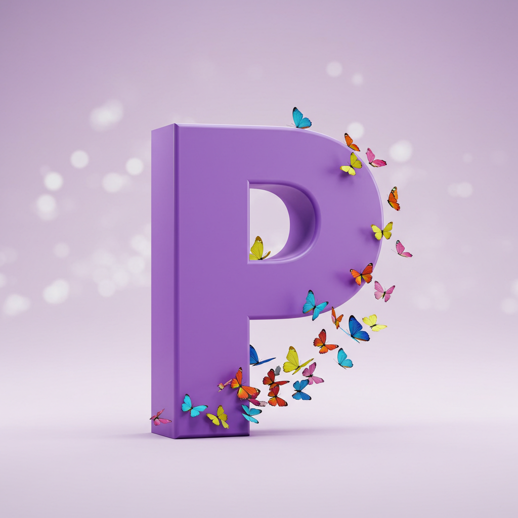Colorful butterflies — litera P