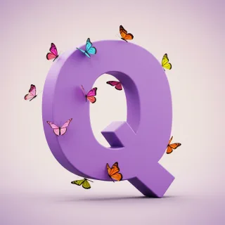 Colorful butterflies — litera Q
