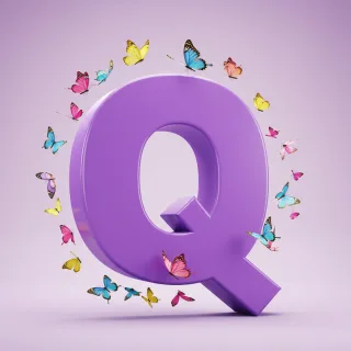 Colorful butterflies — litera Q (wariant 2)