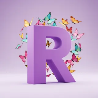 Colorful butterflies — litera R (wariant 2)
