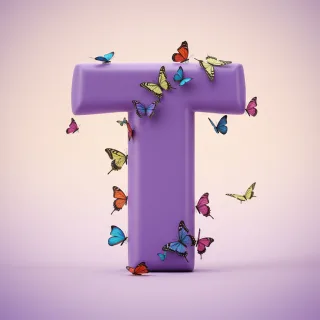 Colorful butterflies — litera T