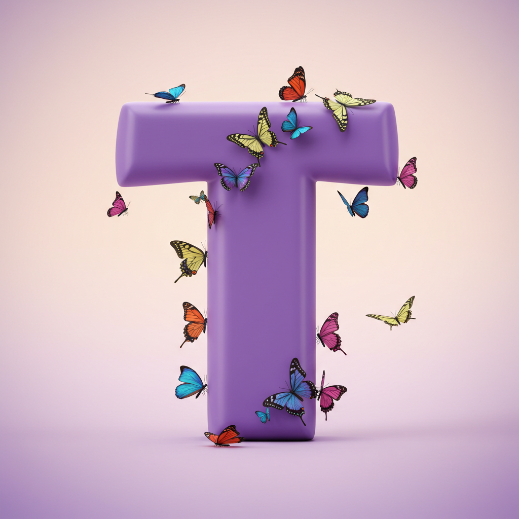 Colorful butterflies — litera T