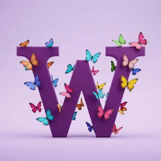 Colorful butterflies — litera W (wariant 2)