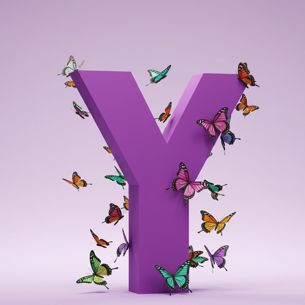Colorful butterflies — litera Y