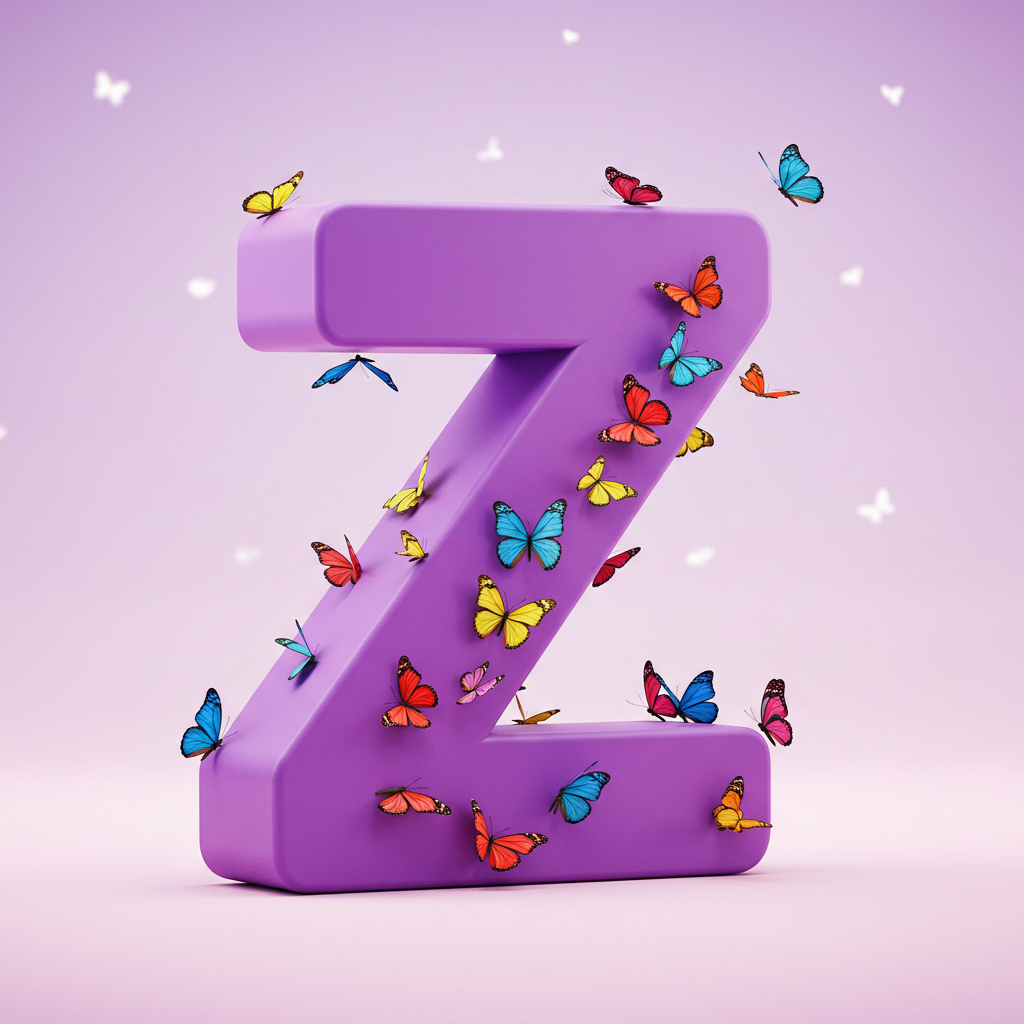 Colorful butterflies — litera Z