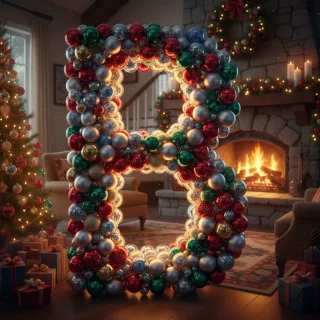 Colorful Christmas baubles — litera B