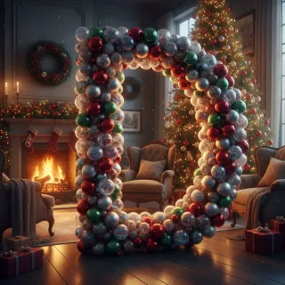 Colorful Christmas baubles — litera D
