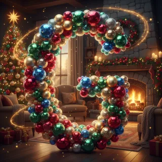 Colorful Christmas baubles — litera G
