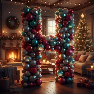 Colorful Christmas baubles — litera H