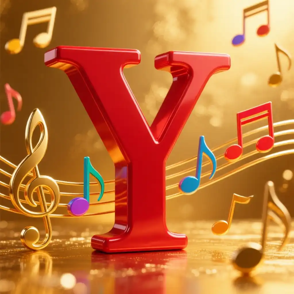 Colorful music notes — litera Y