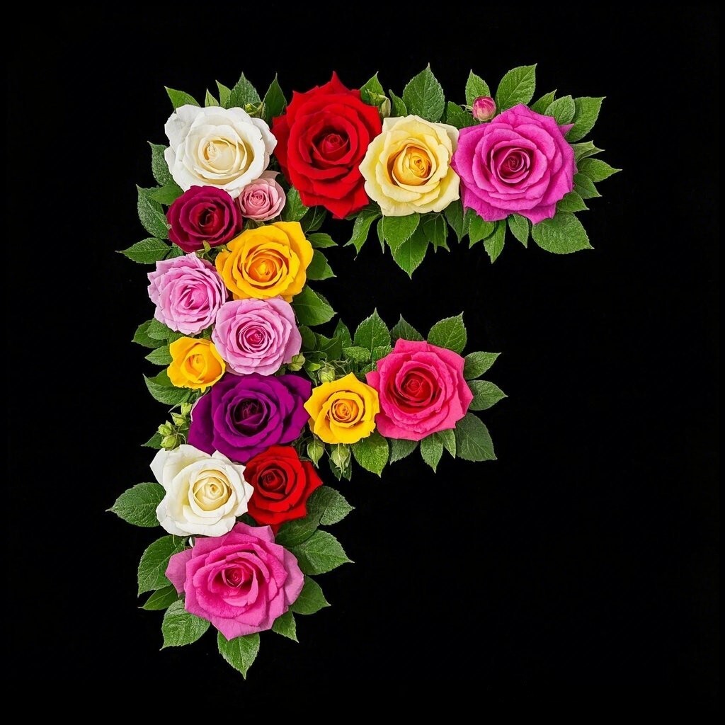 Colorful roses — litera F