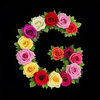 Colorful roses — litera G (wariant 2)