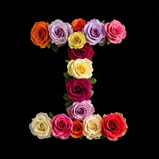Colorful roses — litera I (wariant 2)