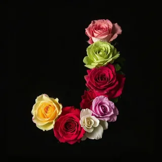 Colorful roses — litera J