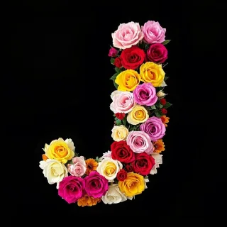Colorful roses — litera J (wariant 2)