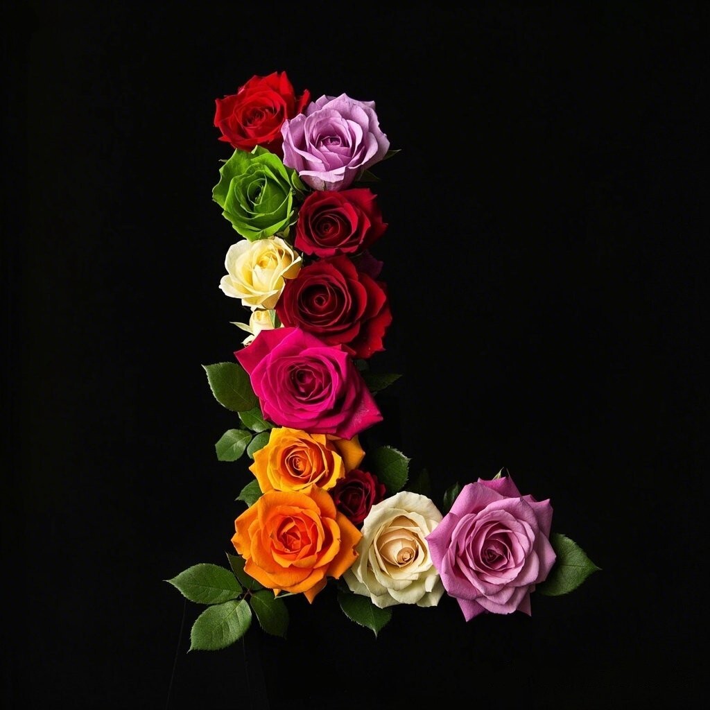Colorful roses — litera L
