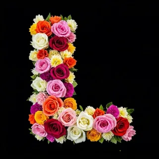 Colorful roses — litera L (wariant 2)