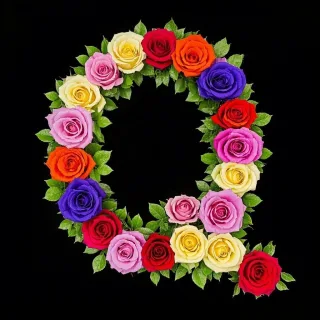Colorful roses — litera Q (wariant 2)