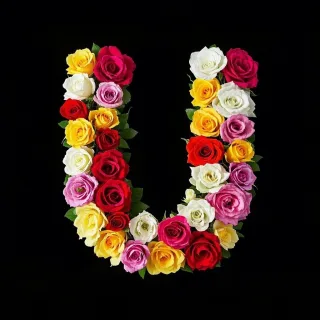 Colorful roses — litera U