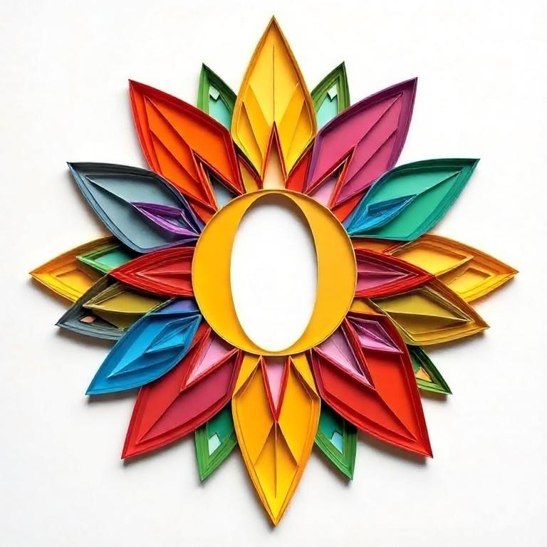 Colorful star — litera O