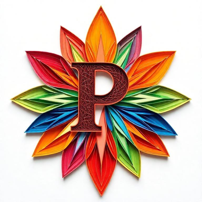 Colorful star — litera P