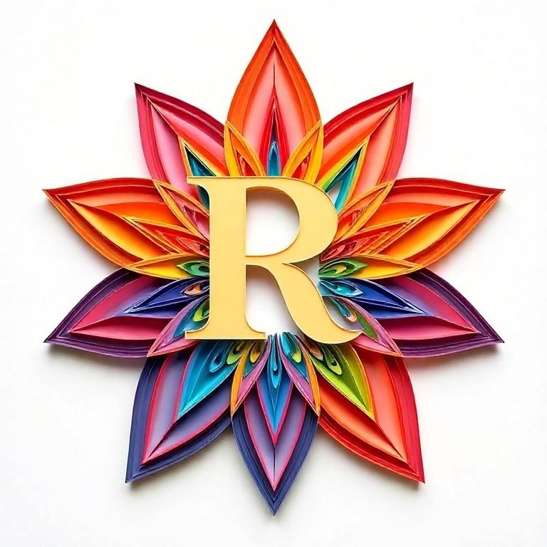 Colorful star — litera R