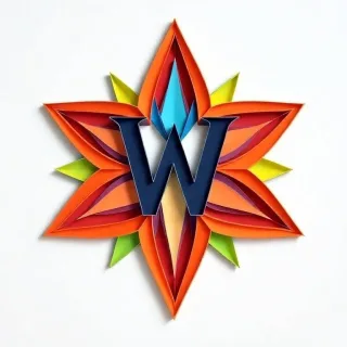 Colorful star — litera W