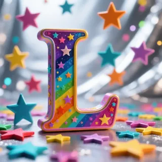Colorful stars — litera L