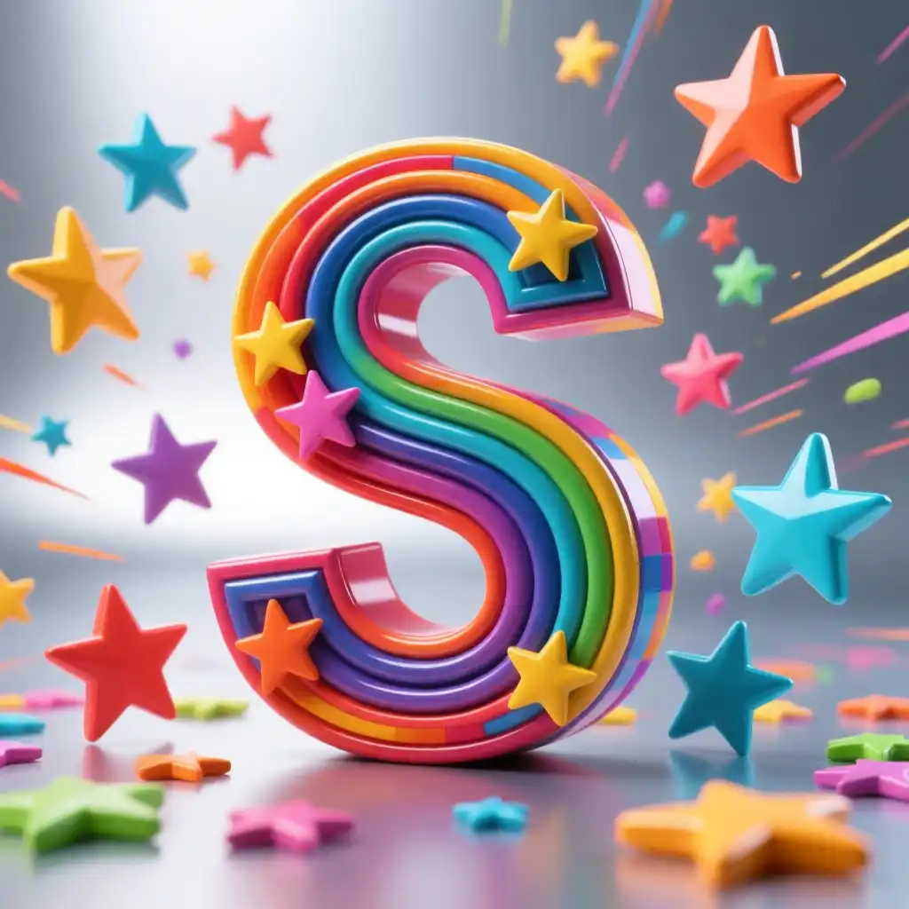 Colorful stars — litera S