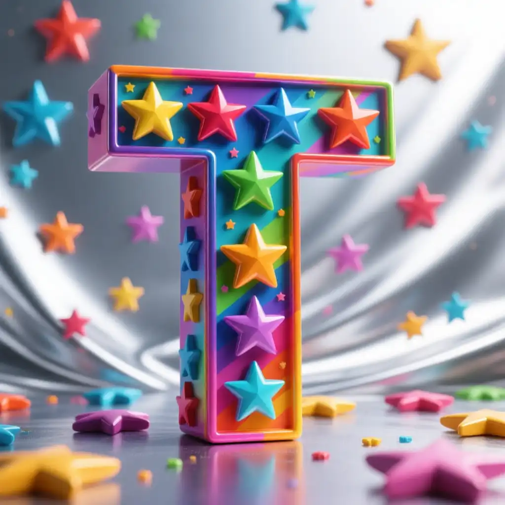 Colorful stars — litera T
